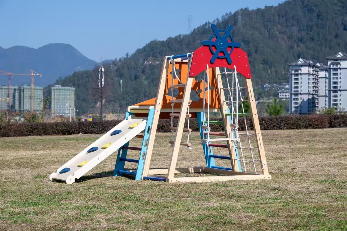 โครงไม้เนื้อแข็งขนาดใหญ่สำหรับ - Kids Outdoor Climbing Frame บทวิจารณ์และราคา